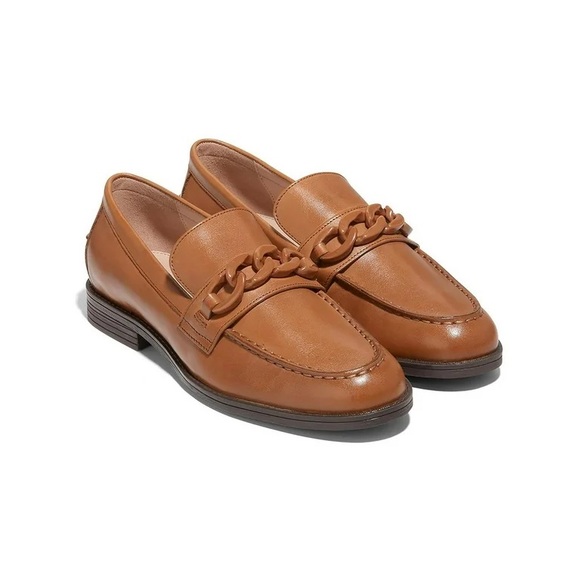 COLE HAAN Women\'s Stassi Chain Leather Pecan Princess SZ 6.5